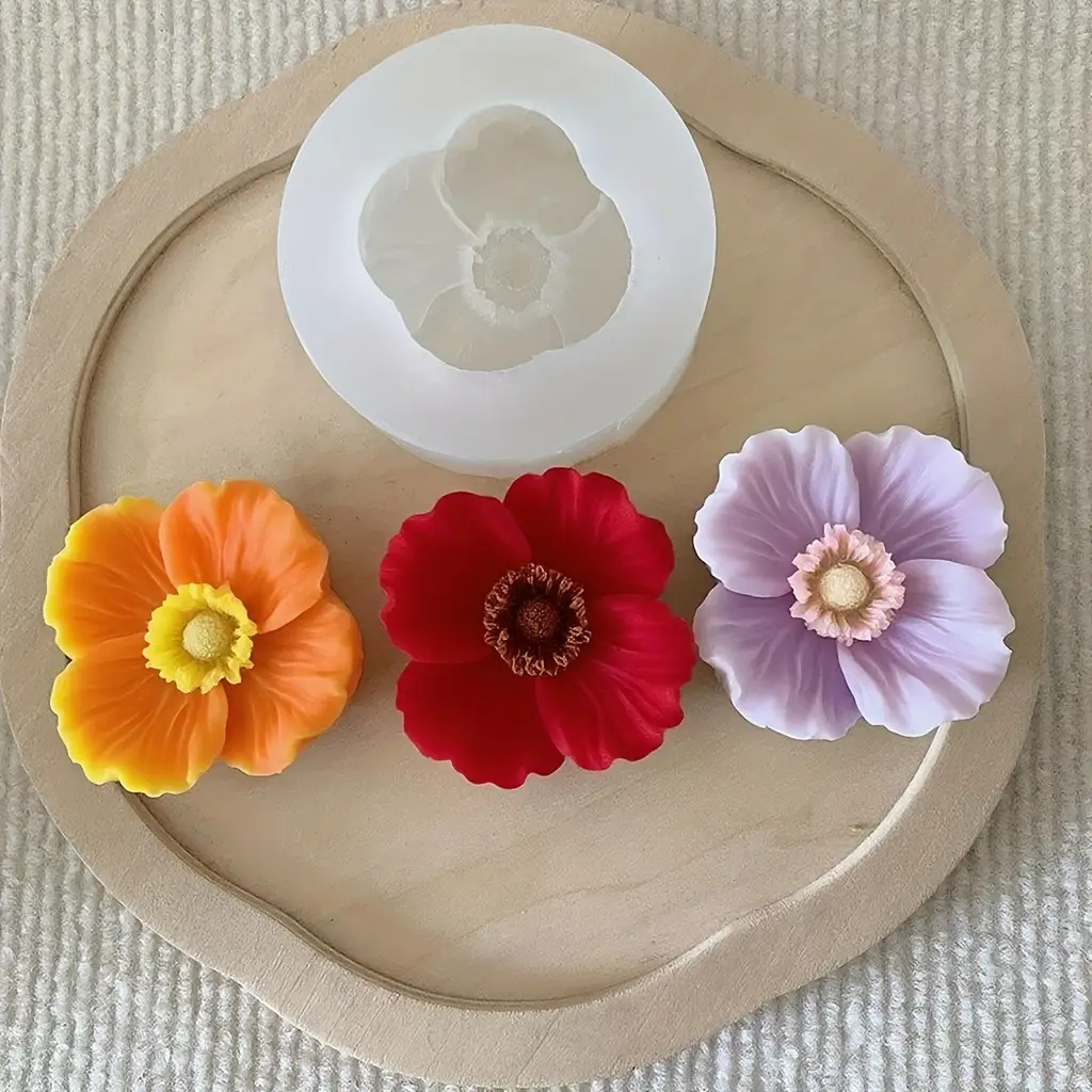 Candle Containers - Flower Silicone Candle Mold, Can Be