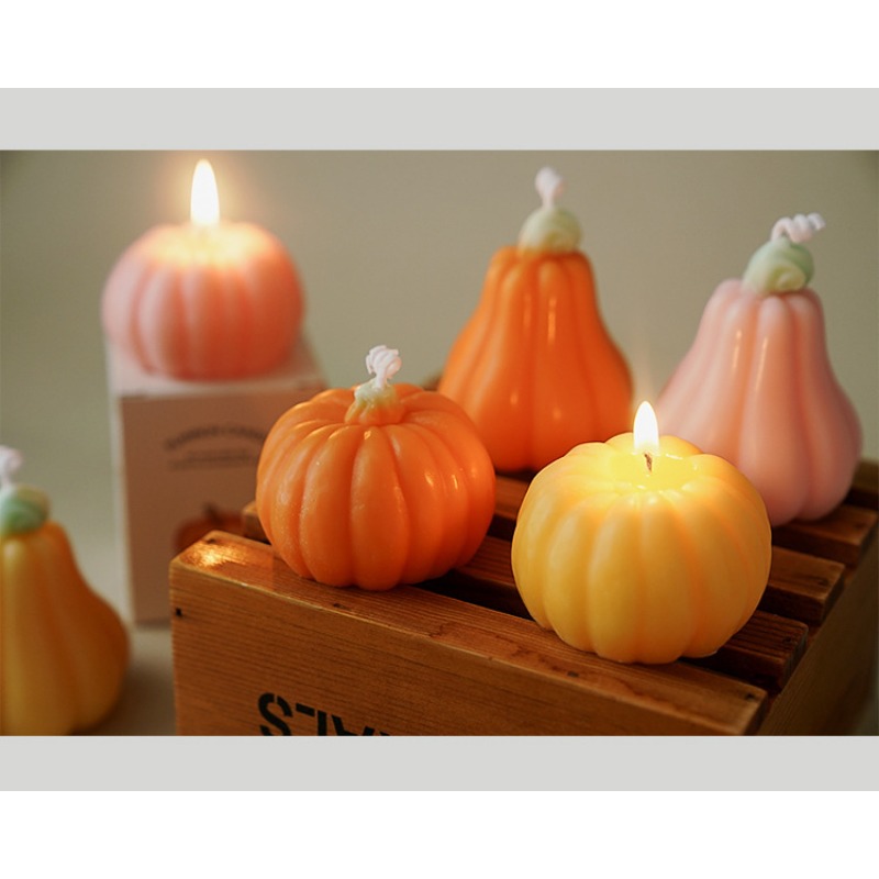 Silk Candle - Handmade Halloween Pumpkin Scented Candle Luxury