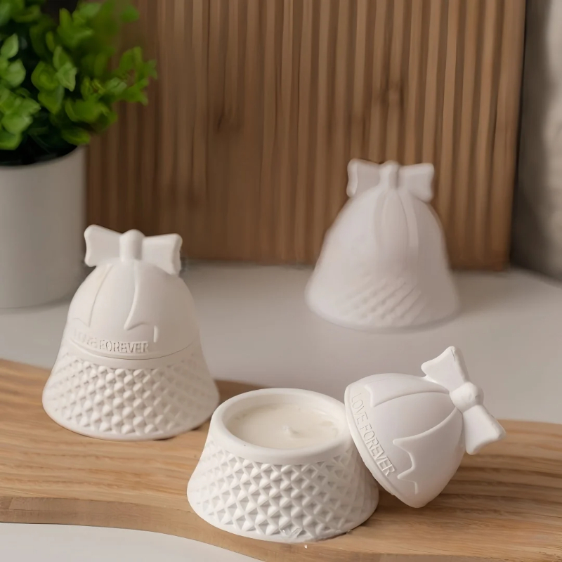 Candle Containers - Christmas Bell Shaped Silicone Mold For