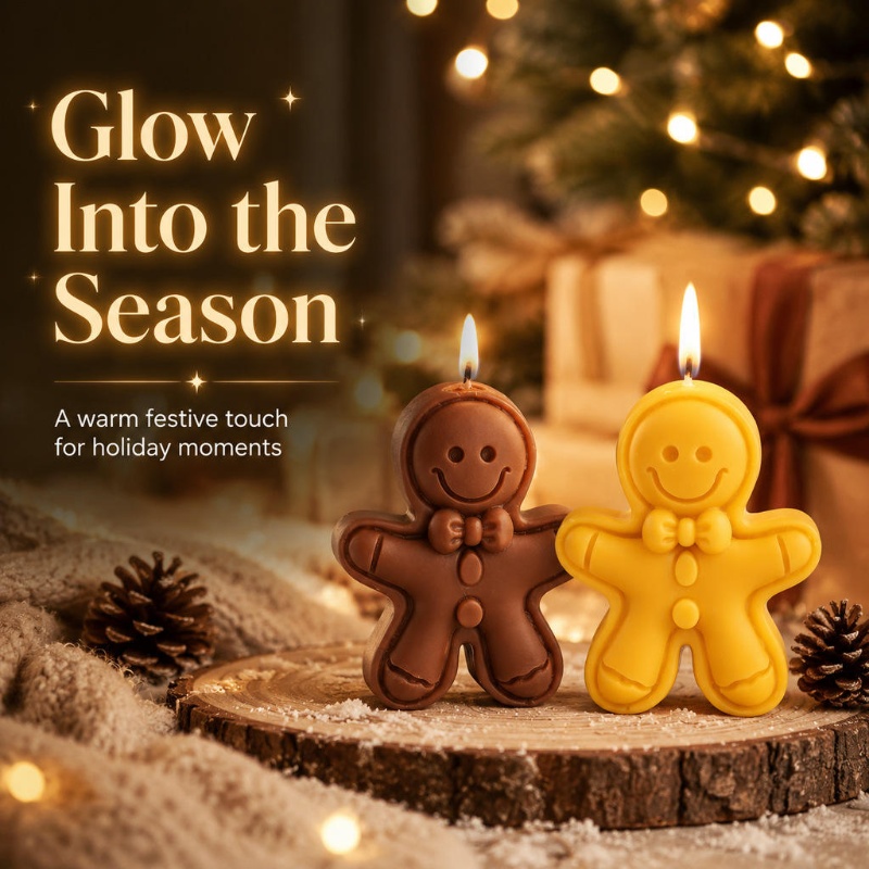 Soy Wax - Festive Gingerbread Man Aroma Candle -