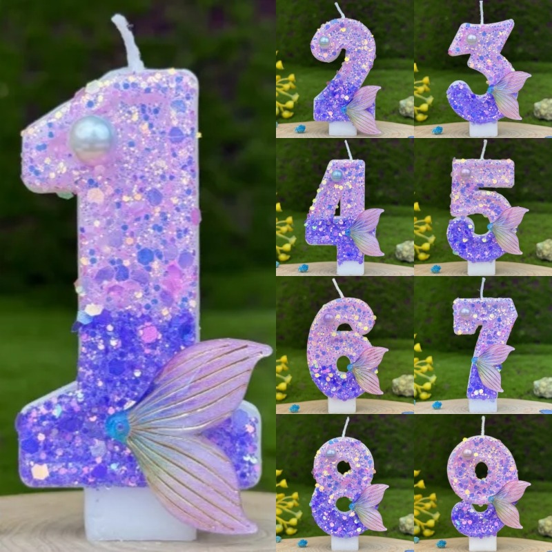Glitter Purple Gradient Mermai - Silk Candle review and price