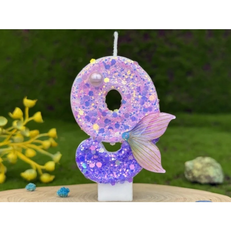 Glitter Purple Gradient Mermai - Silk Candle review and price