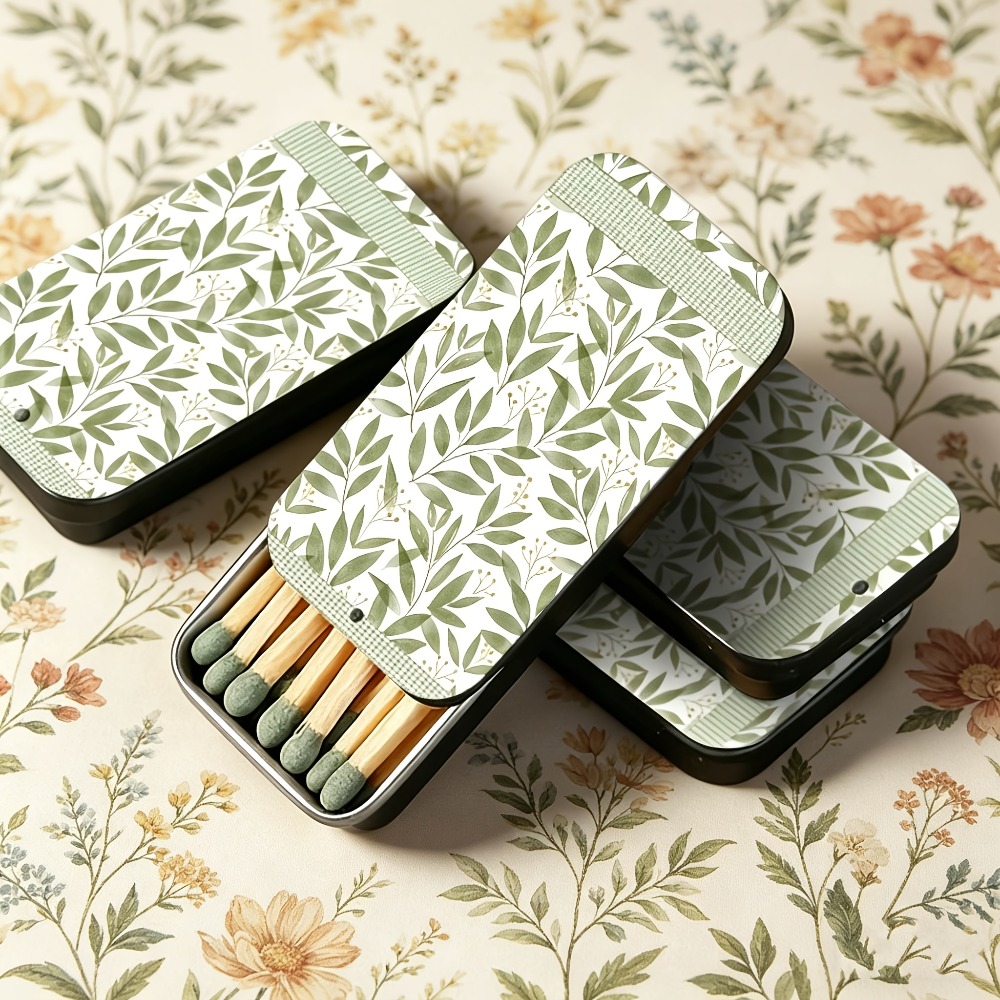 Green Leaf Pattern Tin Matchbo - Candle Lighter review and price