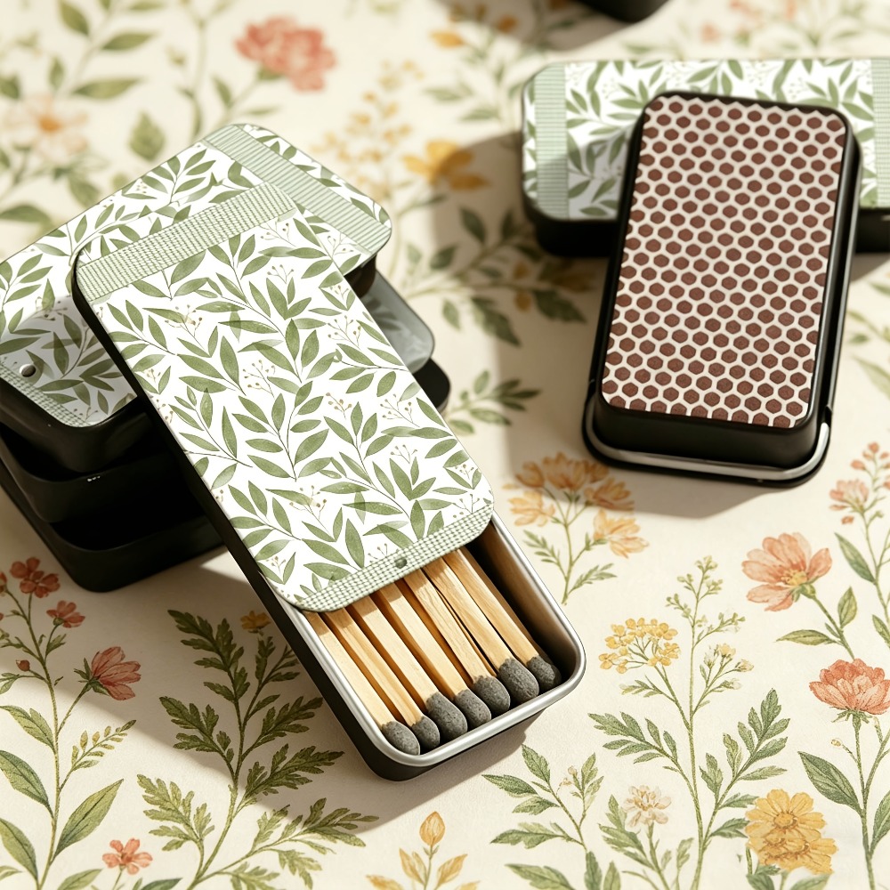 Green Leaf Pattern Tin Matchbo - Candle Lighter review and price