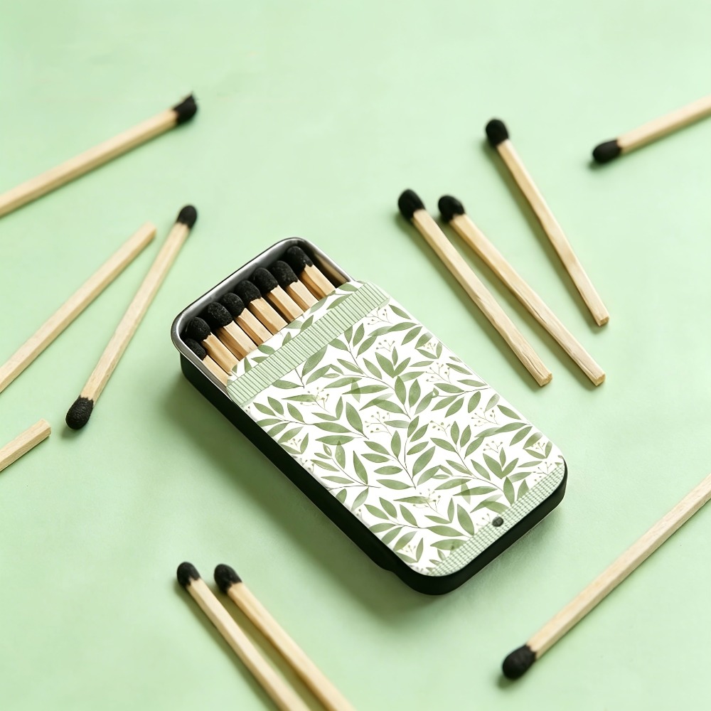 Green Leaf Pattern Tin Matchbo - Candle Lighter review and price