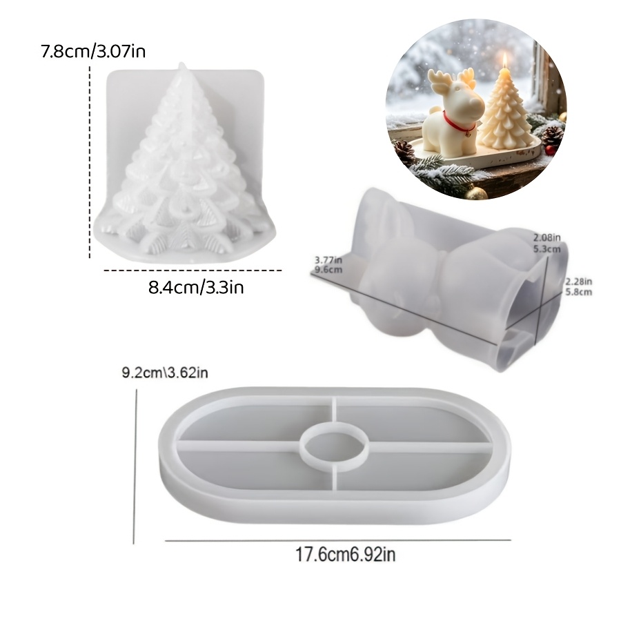 Clay Silicone Mold 3pcs Set: C - Candle Making Kit review and price